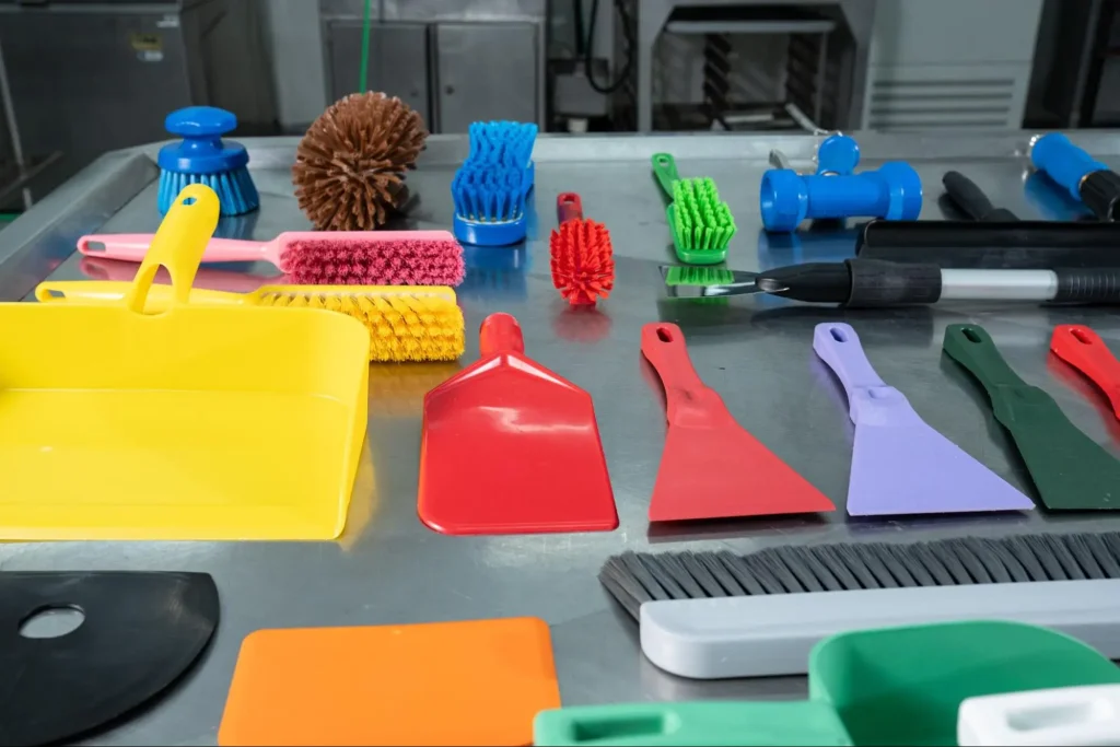 equipamentos da Brasmo seguindo o código das cores e trabalhando em como evitar contaminação cruzada